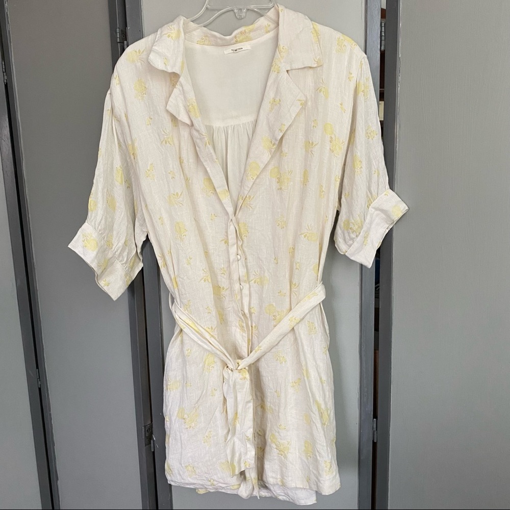 Tularosa Whitaker Button Front Dress Yellow Floral Revolve Sz. S EUC